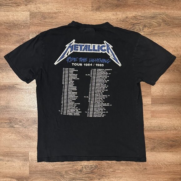 Metallica Mens Short Sleeve Large Black Ride The Lightning Cotton Band T Shirt - Picture 2 of 8